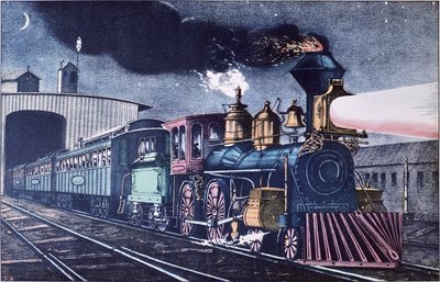 The Night Express, c.1860 (colour litho) بواسطة كوريير وآيفز