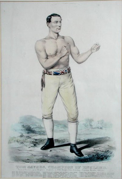 توم سايرز (1826-1865) بطل إنجلترا ، نُشر عام 1860 (لون ليثو) بواسطة كوريير وآيفز