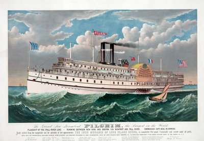 The Grand New Steamboat Pilgrim ، c.1883 (لون ليثو) بواسطة كوريير وآيفز