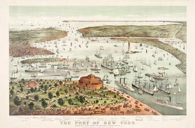 ميناء نيويورك بواسطة Currier & Ives بواسطة كوريير وآيفز