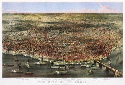 مدينة سانت لويس ، حوالي 1874 (طباعة حجرية ملونة) بواسطة كوريير وآيفز