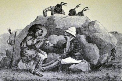 Currier & Ives Illustration القرن التاسع عشر. عواء على مسار الحرب بواسطة N. and Ives، JM Currier