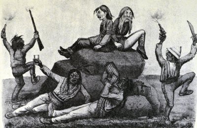 Currier & Ives Illustration القرن التاسع عشر. A Howling Swell - على مسار الحرب (الرسم الأصلي لتوماس وورث ، الذي تم عمل النسخة الأصلية منه) بواسطة N. and Ives، JM Currier