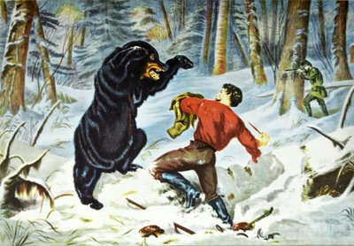 Currier & Ives Illustration القرن التاسع عشر. حياة الصياد. حل ضيق. بواسطة N. and Ives، JM Currier