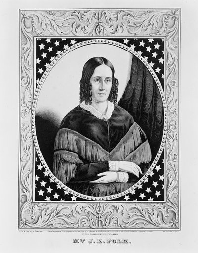 سارة بولك ، 1846 بواسطة N. and Ives، JM Currier