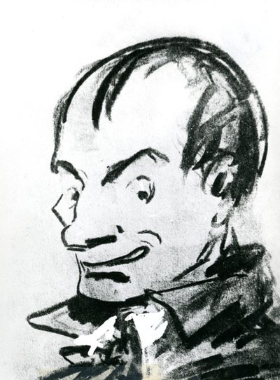 رسم كاريكاتوري لتشارلز بودلير (1821-1867) (قلم رصاص على ورق) (صورة بالأبيض والأسود) بواسطة نادار