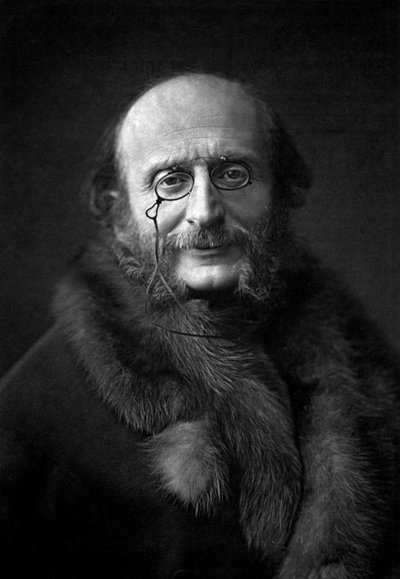 French composer Jacques Offenbach (1819-1880) c. 1876 (b/w photo) بواسطة نادار
