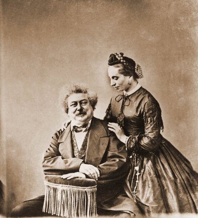 صورة ألكسندر دوماس بيري ، الروائي 1802-1870 وابنته ماري دوماس 1831-1878 (صورة) بواسطة نادار