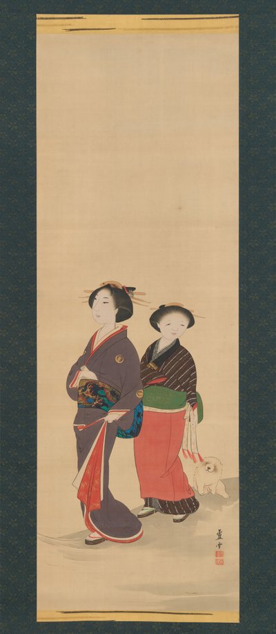 امرأتان وجرو ، قبل عام 1785. بواسطة ناجازاوا روسيتسو