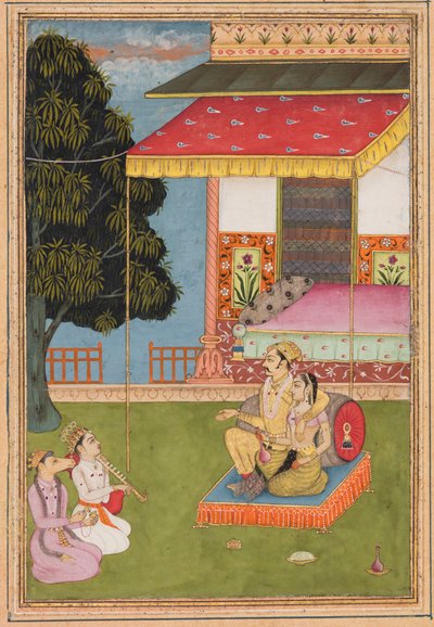 صفحة من سلسلة Ragamala: Sri Raga ، 1695. بواسطة ناصر الدين