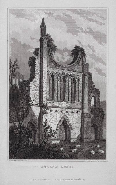 Byland Abbey (engraving) بواسطة ناثانيال (بعد) ويتوك