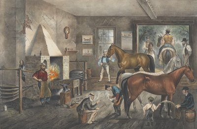 Trotting Cracks at the Forge ، ١٨٦٩ ، ١٨٦٩. المؤلفون: ناثانيال كوريير ، جيمس ميريت آيفز ، كورييه وآيفز. بواسطة كوريير وآيفز