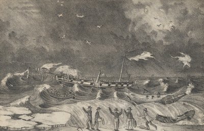 حطام المكسيك المروع على شاطئ هيمبستيد ، 2 يناير 1837 ، 1848-1856. بواسطة ناثانيل كورير