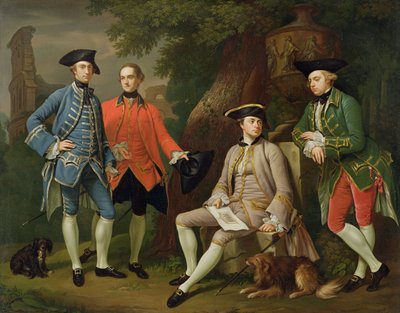 جيمس جرانت من جرانت ، جون ميتون ، والأونرابل توماس روبنسون وتوماس واين ، c.1760 بواسطة ناثانيل رقص هولندا