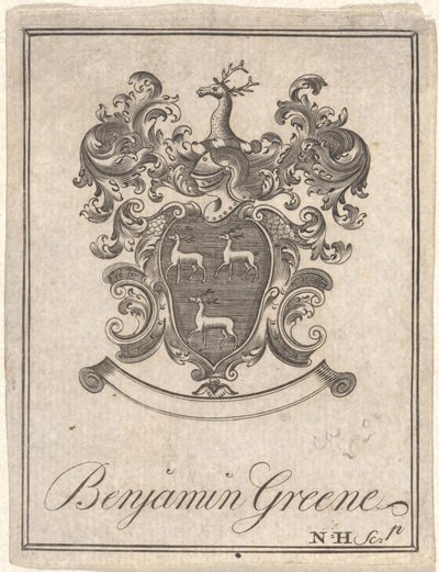 بنيامين جرين - Bookplate بواسطة ناثانيال هيرد