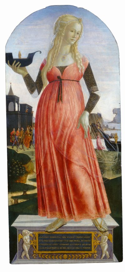 كلوديا كوينتا، 1490-1495 تقريباً (تمبراً على لوح حور) بواسطة نيروتشيو دي (1447 1500) لاندي