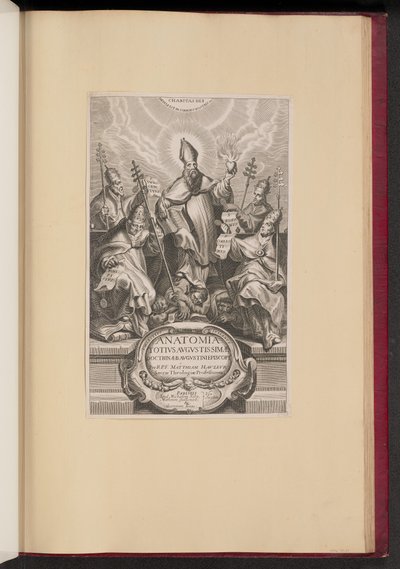 صفحة العنوان لـ Anatomia Totivs Avgvstissimae Doctrinae Avgvstinae بواسطة هولندا القرن السابع عشر بعد كورنيليس جالي الأول بعد السير بيتر بول روبنز