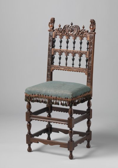 كرسي منحوت ، ج. 1620-50 (خشب) بواسطة المدرسة الهولندية