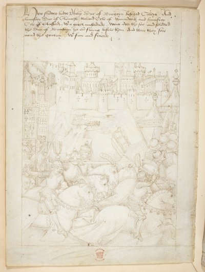 قطن يوليوس إي الرابع ، فن. 6 ، "مسابقات بوشامب" ، حوالي 1483 (حبر على ورق) بواسطة المدرسة الهولندية