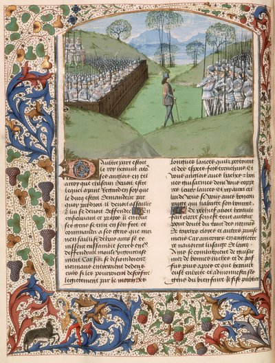 MS Royal 15 E.IV fol.231v The Saxon Stockade at the Battle of Hastings (1066) from 