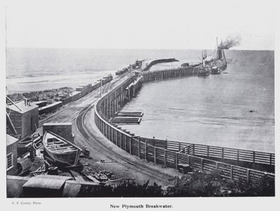 نيو بلايموث ، نيوزيلندا: New Playmouth Breakwater (b / w photo) بواسطة مصور نيوزيلندا