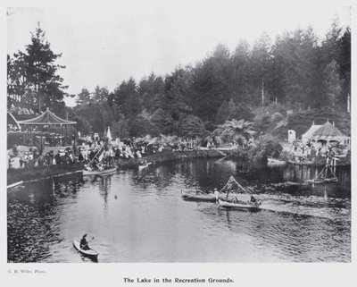 نيو بلايموث ، نيوزيلندا: The Lake in the Recreation Grounds (b / w photo) بواسطة مصور نيوزيلندا