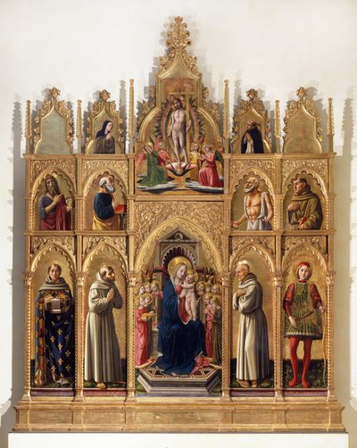 مادونا توجت مع الطفل والملائكة والقديسين (Cagli Polyptych) بواسطة نيكولو دي ليبراتوري