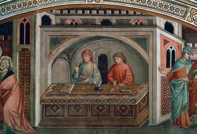 Two bankers, detail from Life of St Matthew بواسطة نيكولو دي بيترو جيريني