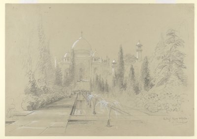 تاج محل ، أجرا ، 24 يناير 1870 (قلم رصاص مع ارتفاع أبيض على الورق) بواسطة نيكولاس شوفالييه