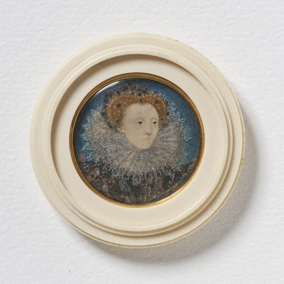 إليزابيث الأولى ، ملكة إنجلترا ، حوالي 1586-87 (ث - ج على ورق الرق) بواسطة نيكولاس هيليارد