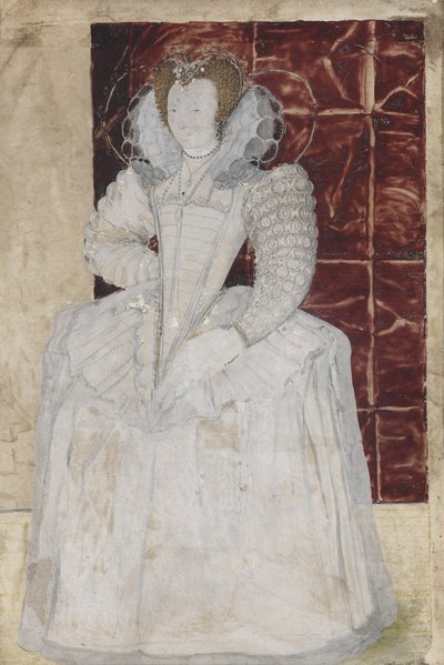 PD.209-1961 صورة لسيدة مجهولة ، c.1595 (مرحاض على الرق) بواسطة نيكولاس هيليارد