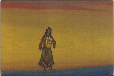 فتاة أسيرة ، تصميم أزياء "رقصات بولوفتسية" من أوبرا Borodin "Prince Igor" ، 1943 بواسطة Nicholas Roerich