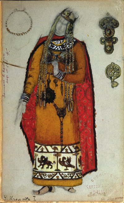 تصميم أزياء لـ "تريستان وإيزولده" لفاجنر ، 1912 بواسطة نيكولاس رويريتش