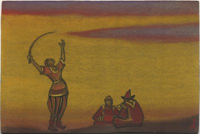 Polovtsians ، واحدة مع scimitar ، تصميم أزياء ل "رقصات Polovtsian" من أوبرا Borodin "Prince Igor" ، 1943 بواسطة نيكولاس رويريتش