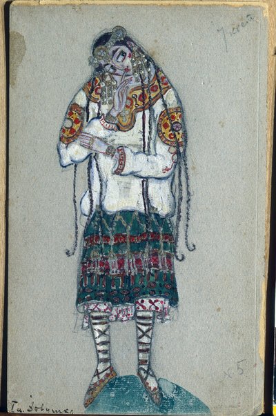 الفتاة الصغيرة ، تصميم أزياء الباليه إيغور سترافينسكي "طقوس الربيع" ، 1912 بواسطة نيكولاس رويريتش