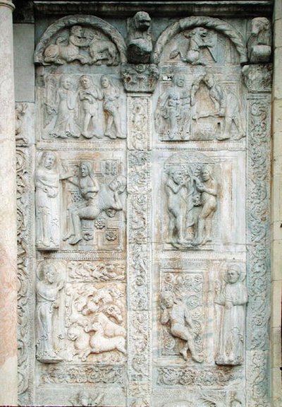 قصة آدم وحواء ، من الجانب الجنوبي من الرواق الغربي ، حوالي 1120 - 38 (رخام) بواسطة نيكولاس نيكولاس