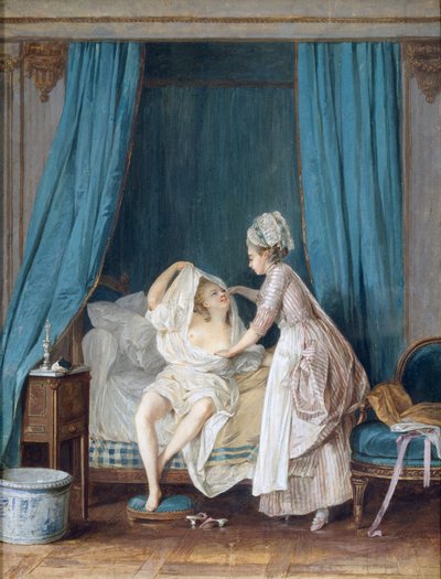 سيدة تخرج من السرير ، 1776 بواسطة Niclas II Lafrensen