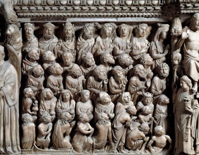 Last judgment, the elected, detail from the Pulpit بواسطة نيكولا بيسانو
