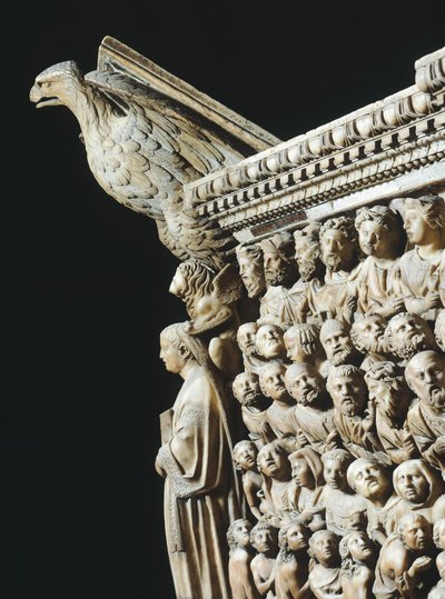 Pergamon or Pulpit ، بقلم نيكولا بيسانو (نشط 1258-1278) ، التفاصيل ، كاتدرائية سيينا ، توسكانا ، 1265-1269 بواسطة نيكولا بيسانو