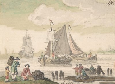 منظر بحري مع ستة أشكال في المقدمة ، 1733-1793. بواسطة نيكولاس أرتمان