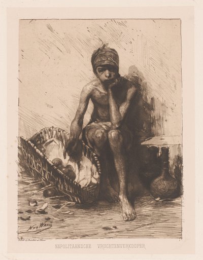 بائع الفاكهة بائع فواكه نابولي (العنوان على الكائن) بواسطة Nicolaas van der Waay