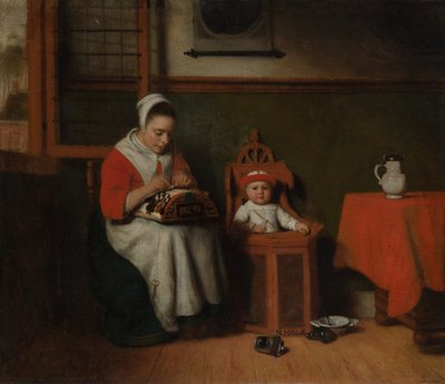 ال Lacemaker ، كاليفورنيا. 1656. بواسطة نيكولايس مايس