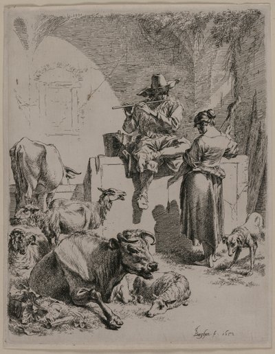 راعي الأنابيب ، 1652. بواسطة نقولا بيتيرز. برشم