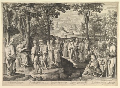 يوحنا المعمدان يكرز في الصحراء ، كاليفورنيا. 1527 - 28 بواسطة نيكولايس دي بروين