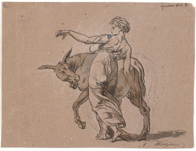 مشهد من كتاب Apuleius "The Golden Ass" 10. السيدة المتميزة تشجع الحمار بواسطة نيكولاي أبراهام أبيلدغارد