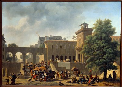 حملة إيطاليا (1796-1797): "" خارج مستشفى عسكري أو الفرنسيين في إيطاليا "لوحة رسمها نيكولا أنطوان توناي (1755-1820) القرن الثامن عشر. 0،46 × 0،65 م بواسطة نيكولاس أنطوان توناي
