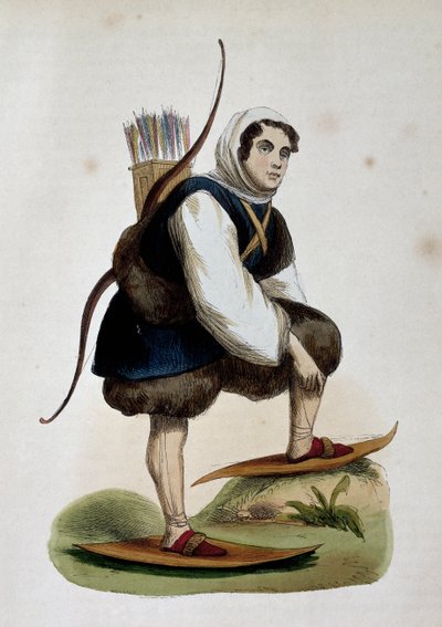 Samoiede ، من سكان سيبيريا ، نقش ملون من عادات آسيا ، بقلم نيكولا دالي (1792-1862) ، روسيا بواسطة نيكولاس دالي