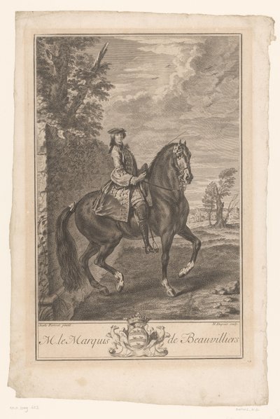 صورة الفروسية لبول دي بوفيلييه M. le Marquis de Beauvilliers (العنوان على الكائن) بواسطة جيه كولومبات