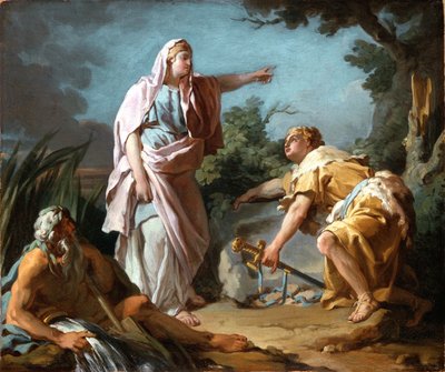 أيثرا تظهر ابنها ثيسيوس المكان الذي أخفى فيه والده ذراعيه ، 1768 بواسطة نيكولاس جاي برينيت