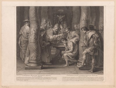 معمودية الإمبراطور قسطنطين من قبل البابا سيلفستر الأول Constantinus baptismo solemniter initiatus / Constantin reçoit solemnellement le baptème (العنوان على الكائن) تاريخ الإمبراطور قسطنطين الكبير (عنوان السلسلة) بواسطة بيتر بول روبنز